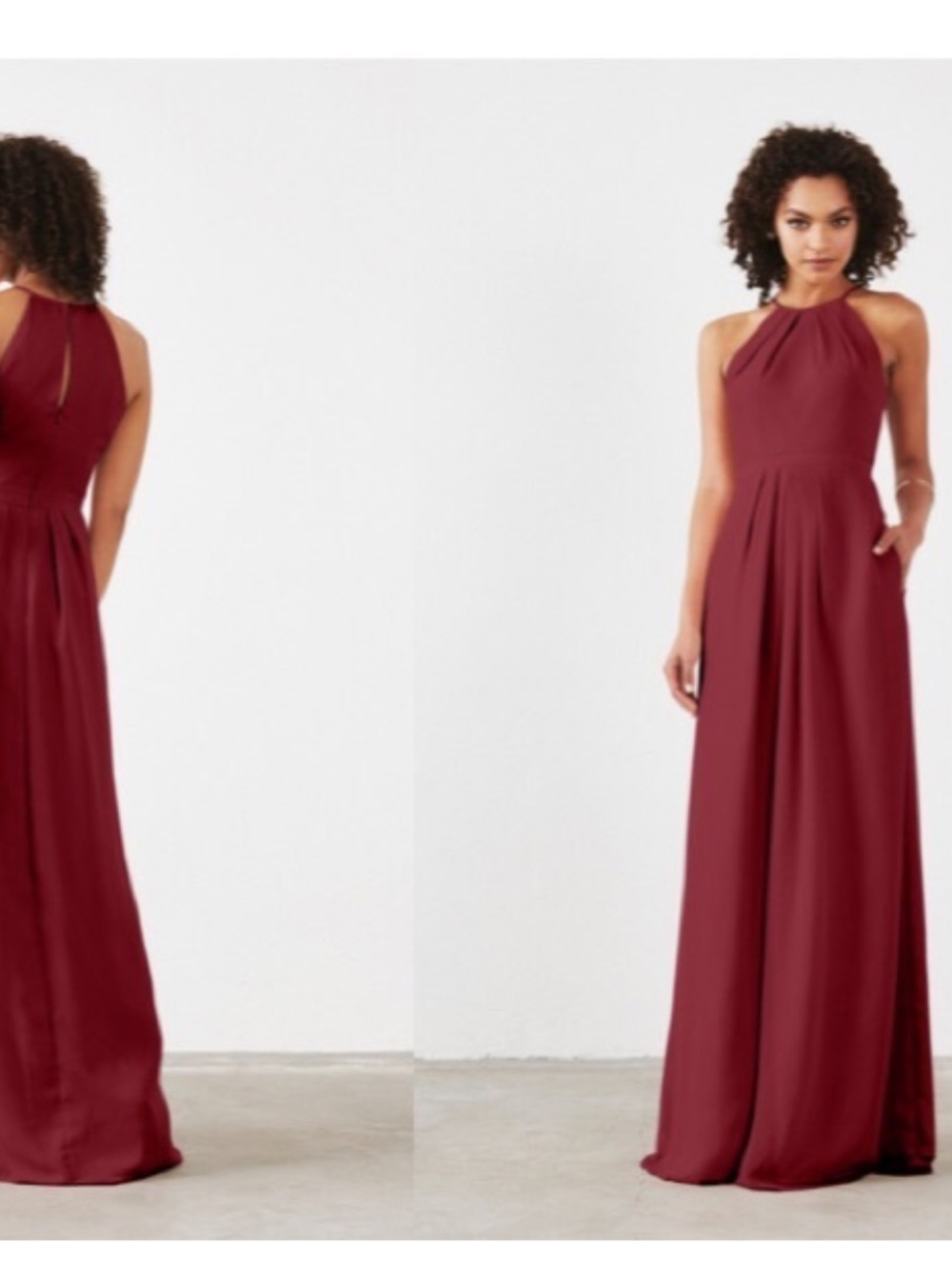 Weddington Way Isabella Halter Evening Dress in Cabernet 12 new with tags